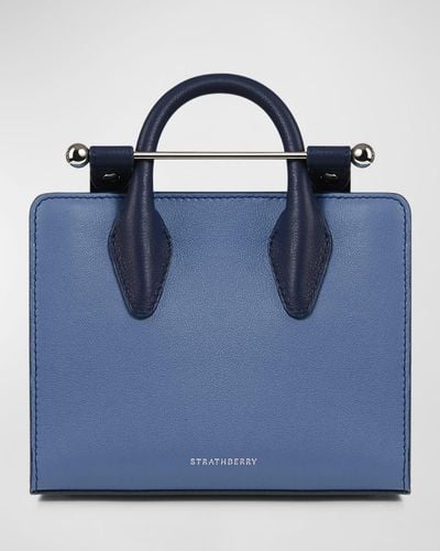 Strathberry Nano Leather Tote Bag - Blue