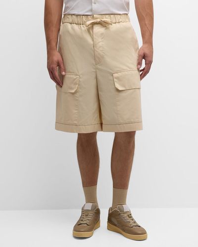 Jil Sander Contrast-Stitch Drawstring Shorts - Natural