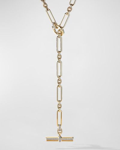 David Yurman Lexington Chain Necklace With Diamonds In 18k Gold, 6.5mm, 41" - White