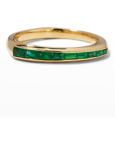 Stephen Webster Baguette Stack Ring With Emeralds - Green