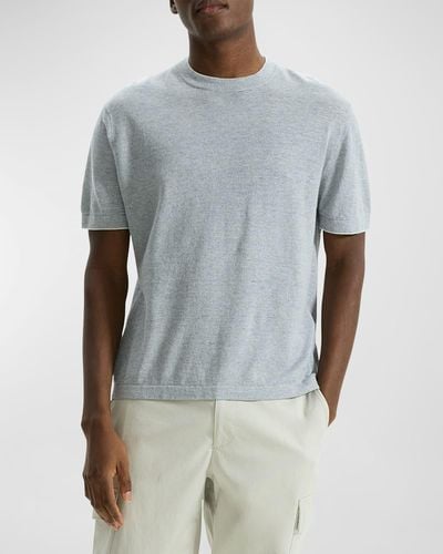 Theory Kolben Linen-Blend T-Shirt - Gray