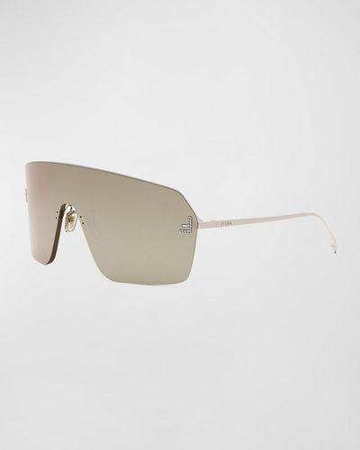 Fendi First Metal Shield Sunglasses - White