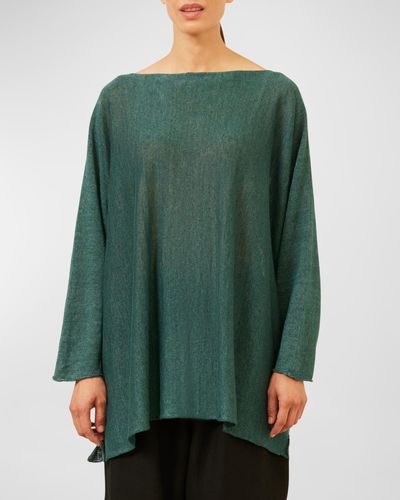 Eskandar Sideways Knit Sweater - Green