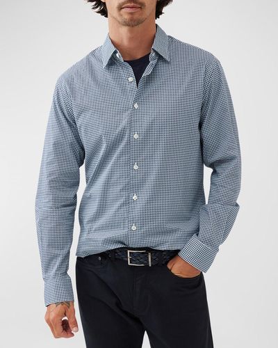 Rodd & Gunn Inline River Cotton Geometric-Print Sport Shirt - Blue