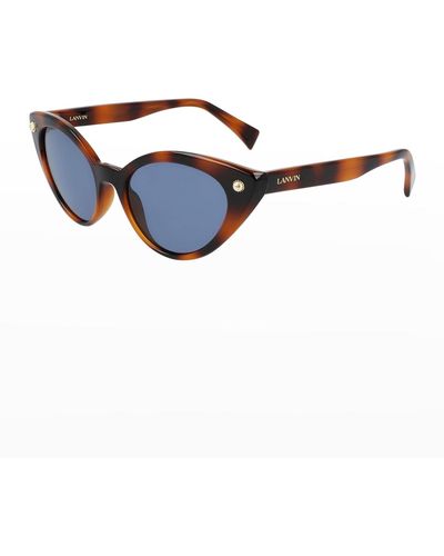Lanvin Dramatic Plastic Cat-eye Sunglasses - Blue
