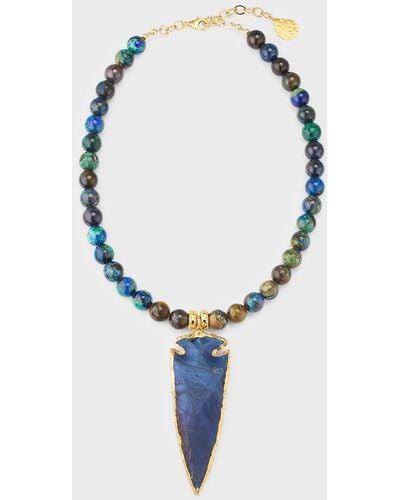 Devon Leigh Arrowhead Pendant Necklace - Blue