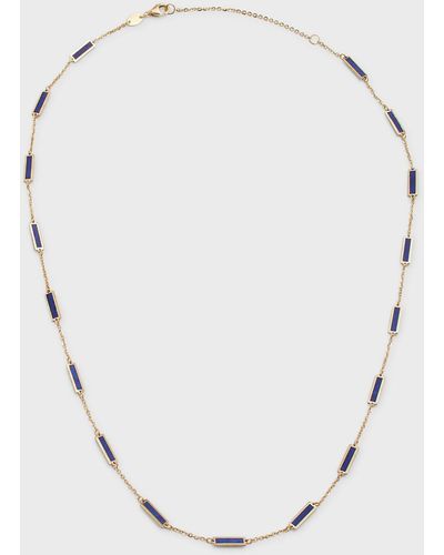 Frederic Sage 18k Yellow Gold 17-stations Lapis Necklace - Natural