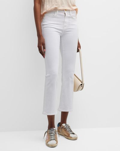 FRAME Le Crop Mini Boot-Cut Jeans - White