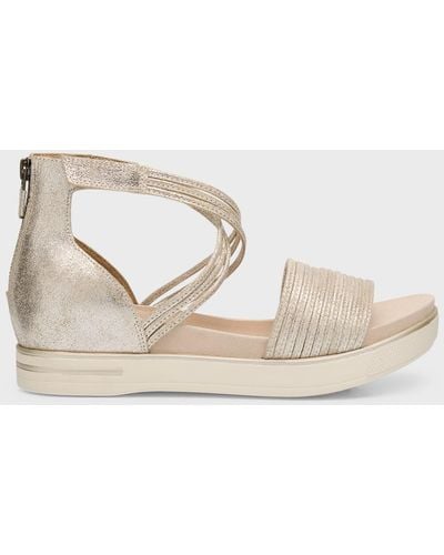 Eileen Fisher Shea Metallic Crisscross Comfort Sandals