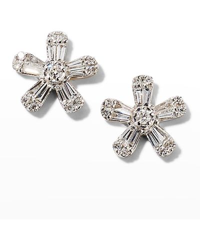 STONE AND STRAND Flower Power Diamond Stud Earrings - Metallic