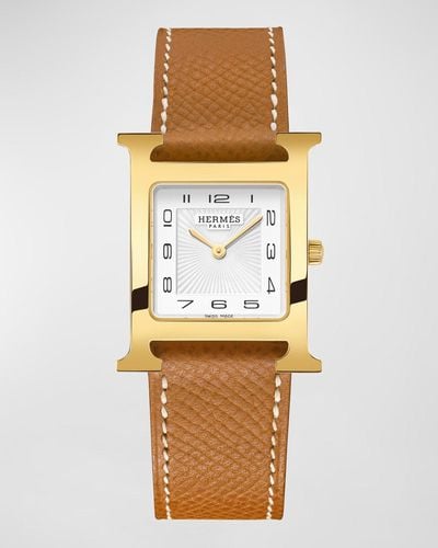 Hermès Heure H Watch, 26 X 26 Mm - Metallic
