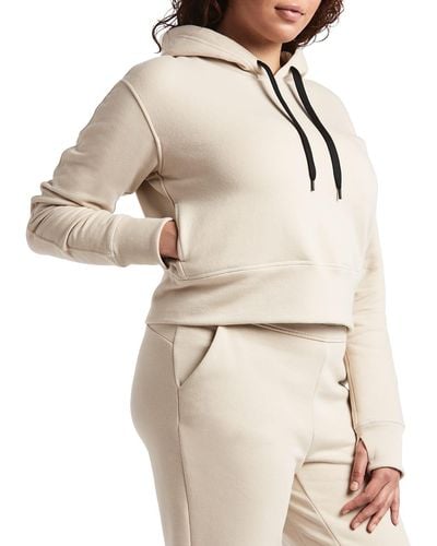 PUBLIC REC Luxe Fleece Cropped Hoodie - Natural