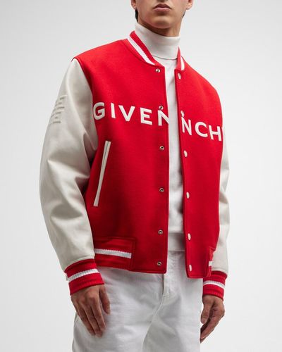 Givenchy Logo Varsity Jacket - Red