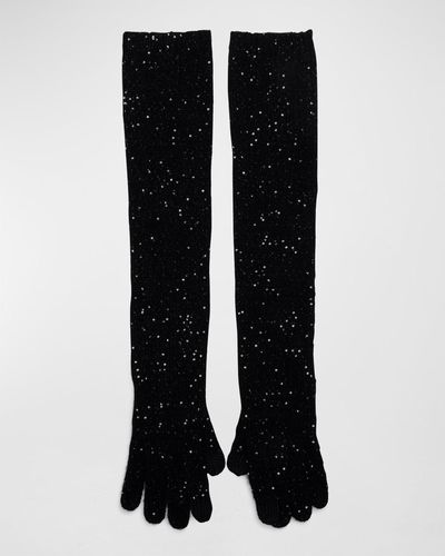 Eugenia Kim Coraline Sequin Wool-Blend Gloves - Black