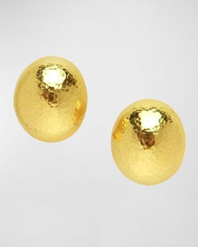 Elizabeth Locke 19k Gold Disc Earrings - Metallic