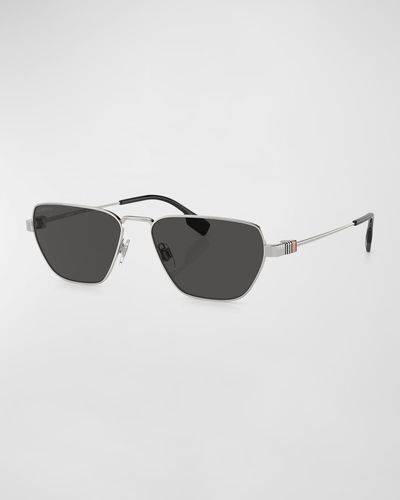 Burberry Metal Square Sunglasses - Gray