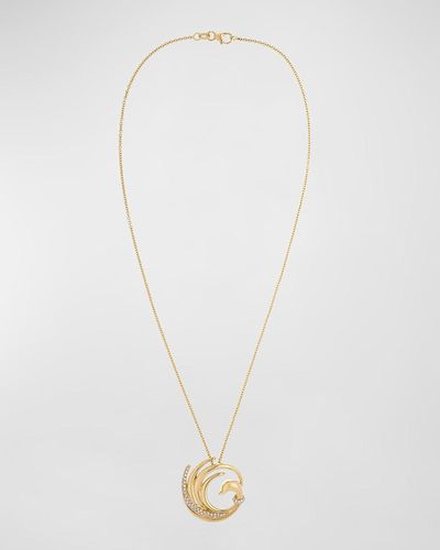 Krisonia 18k Yellow Gold Swan Necklace With Diamonds - White