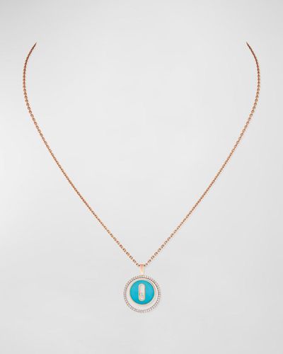 Messika Lucky Move 18k Rose Gold Turquoise Necklace - White