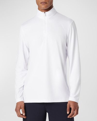Bugatchi Uv50 Performance Quarter-Zip Sweater - White