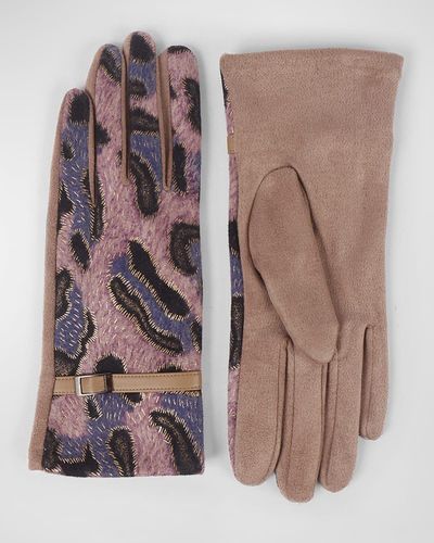 Pia Rossini Tamson Faux-Suede Gloves - Brown