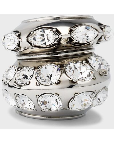 Alexander McQueen Crystal Accumulation Ring - Gray