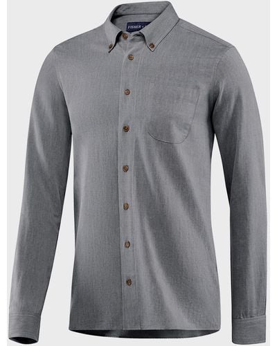 Fisher + Baker Camden Wool-Blend Sport Shirt - Gray