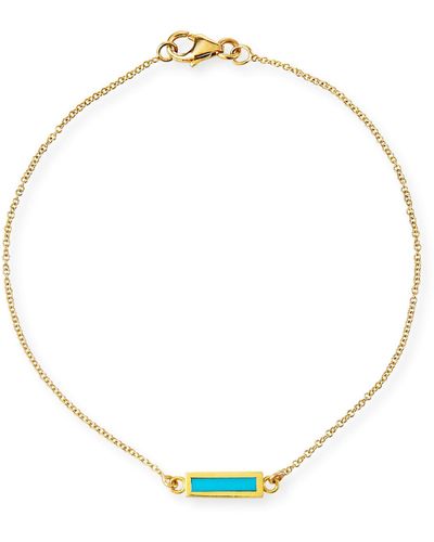 Jennifer Meyer 18k Inlay Bar Bracelet, Turquoise - Metallic