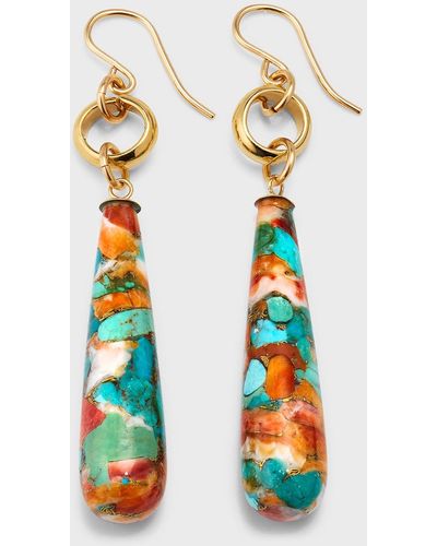Devon Leigh Spiny Oyster Drop Earrings - White