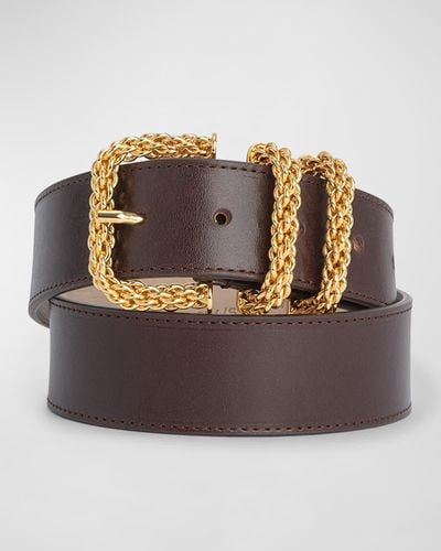 BY FAR Katina Leather Belt - Brown