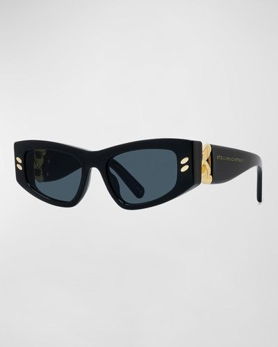 Stella McCartney Chain Acetate Cat-eye Sunglasses - Black