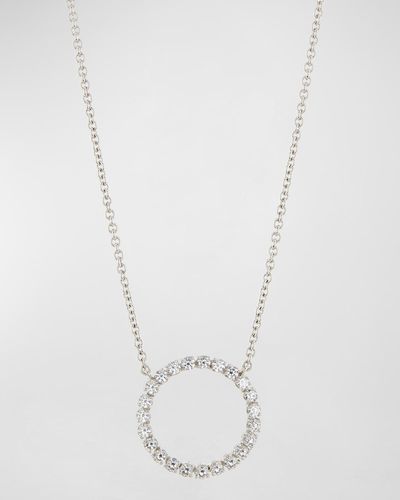 Fantasia by Deserio Medium Cz Circle Pendant Necklace - White