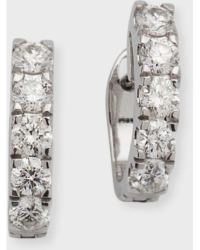 Frederic Sage 18k White Gold All Diamond Huggie Earrings