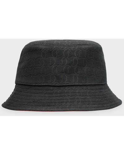 Christian Louboutin Bobino Jacquard Monogram Bucket Hat - Black