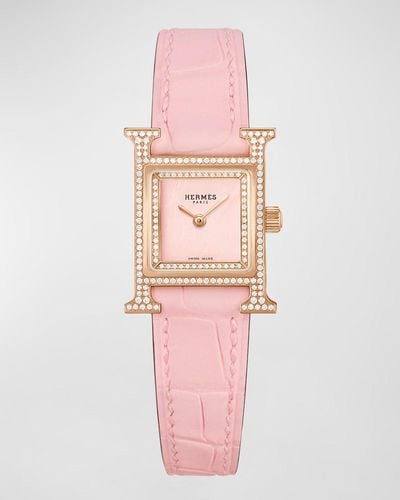 Hermès Heure H Watch, Mini Model, 21 Mm - Pink