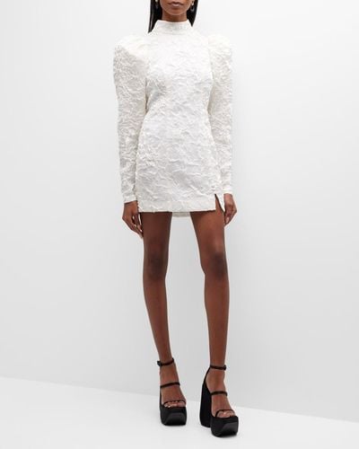 ROTATE BIRGER CHRISTENSEN Crinkled Cut-Out Mini Dress - White