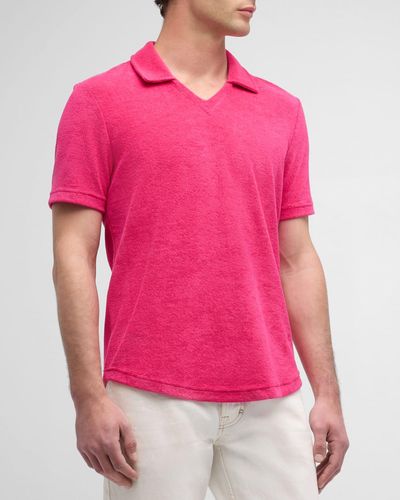 Monfrere Terry Toweling Polo Shirt - Pink