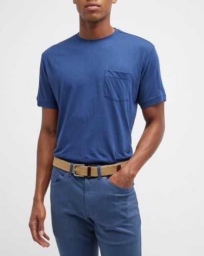 Peter Millar Seaside Summer Pocket T-Shirt - Blue
