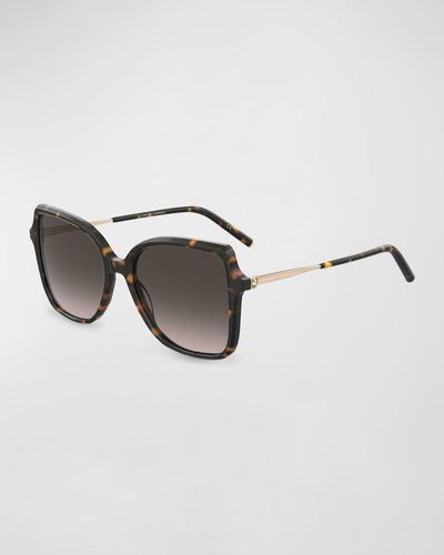 Carolina Herrera Embellished Acetate & Metal Butterfly Sunglasses - Brown