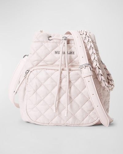 MZ Wallace Crosby Quilted Nylon Bucket Bag - Natural
