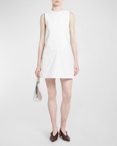 Jil Sander Bib-Front Sleeveless Mini Dress - White