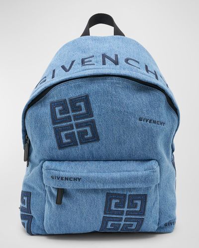 Givenchy Essential U 4g Embroidered Denim Backpack - Blue