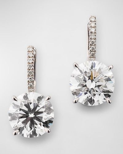 Neiman Marcus Lab Grown Diamond 18K Drop Earrings, 6.0Tcw - White
