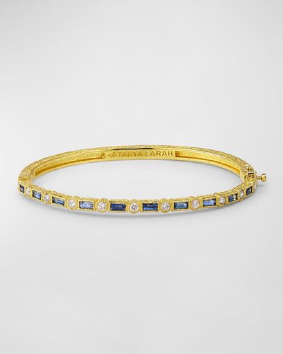 Tanya Farah 18K Bangle Bracelet With Sapphires And Diamonds - Metallic