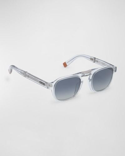 Zegna Polarized Acetate Square Sunglasses - Blue