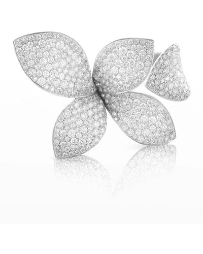 Pasquale Bruni Giardini Secreti 18k White Gold Diamond 5-petal Ring, Size 7