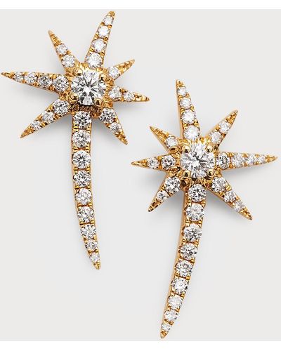 Graziela Gems White Gold Shooting Starburst Earrings With Diamonds