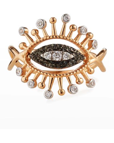 Kismet by Milka 14k Rose Gold 10th Eye Diamond Vision Ring, Size 7 - White