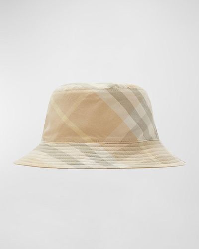 Burberry Reversible Check Twill Bucket Hat - Natural
