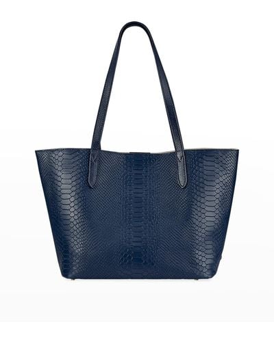Gigi New York Teddy Python-print Tote Bag - Blue