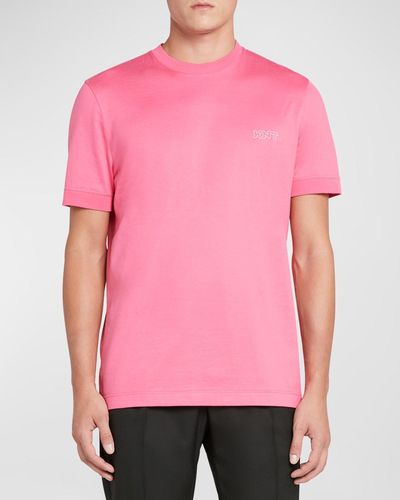 Kiton Outline Logo Crewneck T-Shirt - Pink